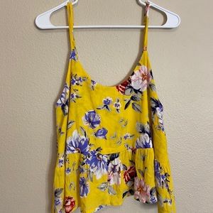 yellow floral tank top